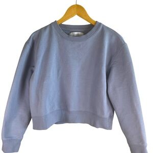 Organic Basics Cropped Boxy Sweatshirt Crewneck Organic Cotton Light Blue L